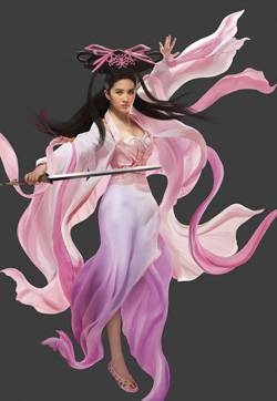 刘亦菲代言网游宣传照  古装性感