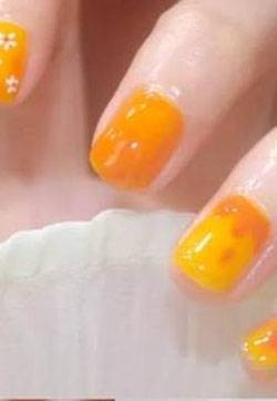 橘色美甲橘色美甲图片大全显白