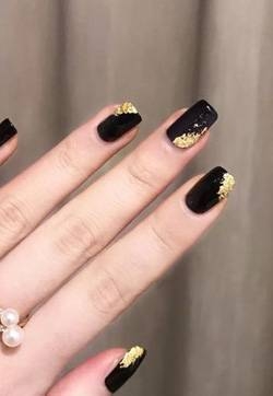 金箔美甲图片 金箔纸美甲图片大全