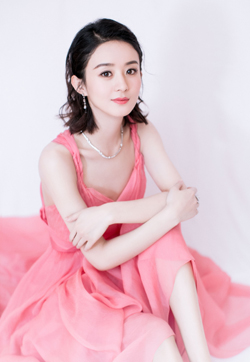 赵丽颖红色礼服长裙性感写真