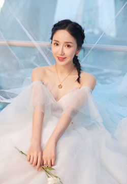 娄艺潇美人鱼纱裙性感图片