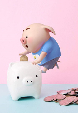 2019猪年可爱卡通小猪图片手机壁纸
