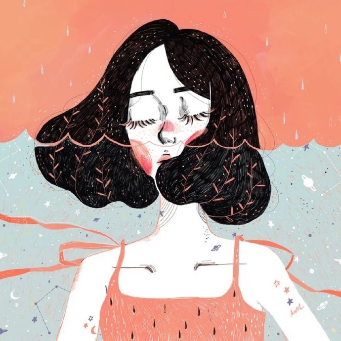 卡通手绘女生头像图片图片