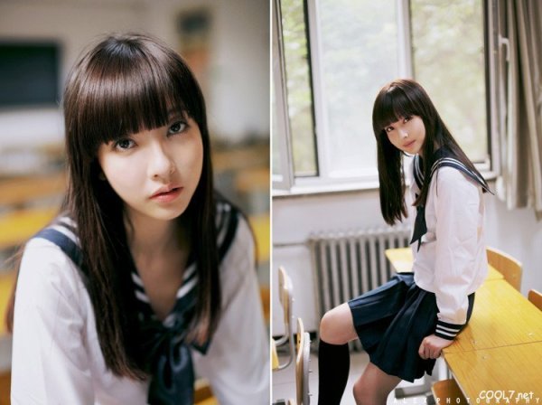 校园清纯小MM 可爱校服短萌妹子校园写真图片