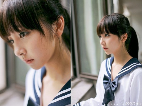 校园清纯小MM 可爱校服短萌妹子校园写真图片