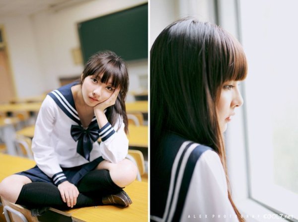 校园清纯小MM 可爱校服短萌妹子校园写真图片