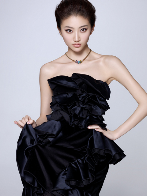 绝色美女景甜  黑色之美真漂亮图片