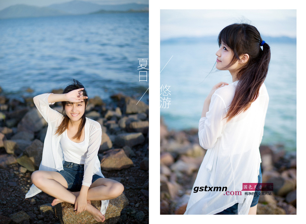 漂亮大眼短发美女学生装迷你短裙性感写真图片