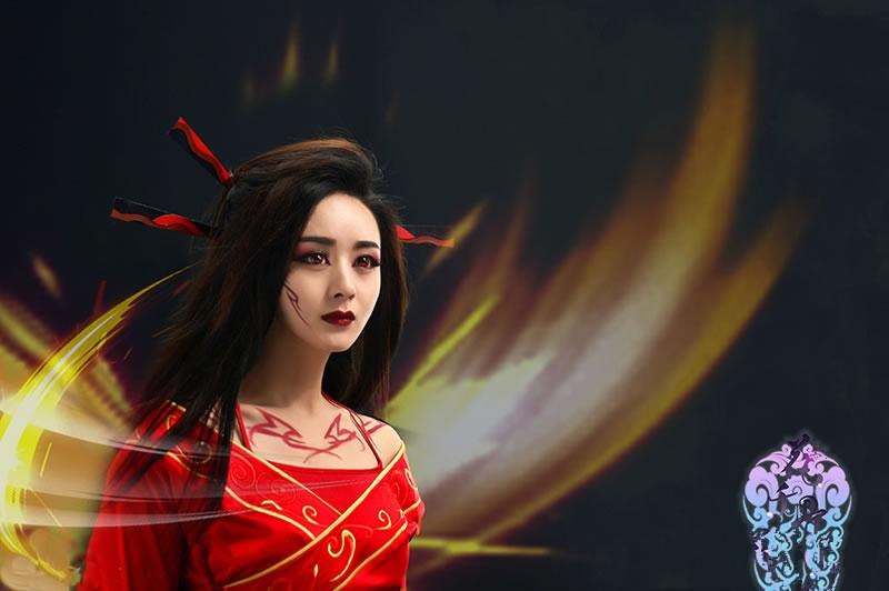 赵丽颖《花千骨》最新剧照图片化身妖神 一袭红衣冷艳霸气图片