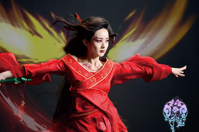 赵丽颖《花千骨》最新剧照图片化身妖神 一袭红衣冷艳霸气图片
