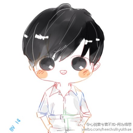 网友手绘Q版张若昀图片集合 昀朵鼠绘手绘张若昀Q版集合图片