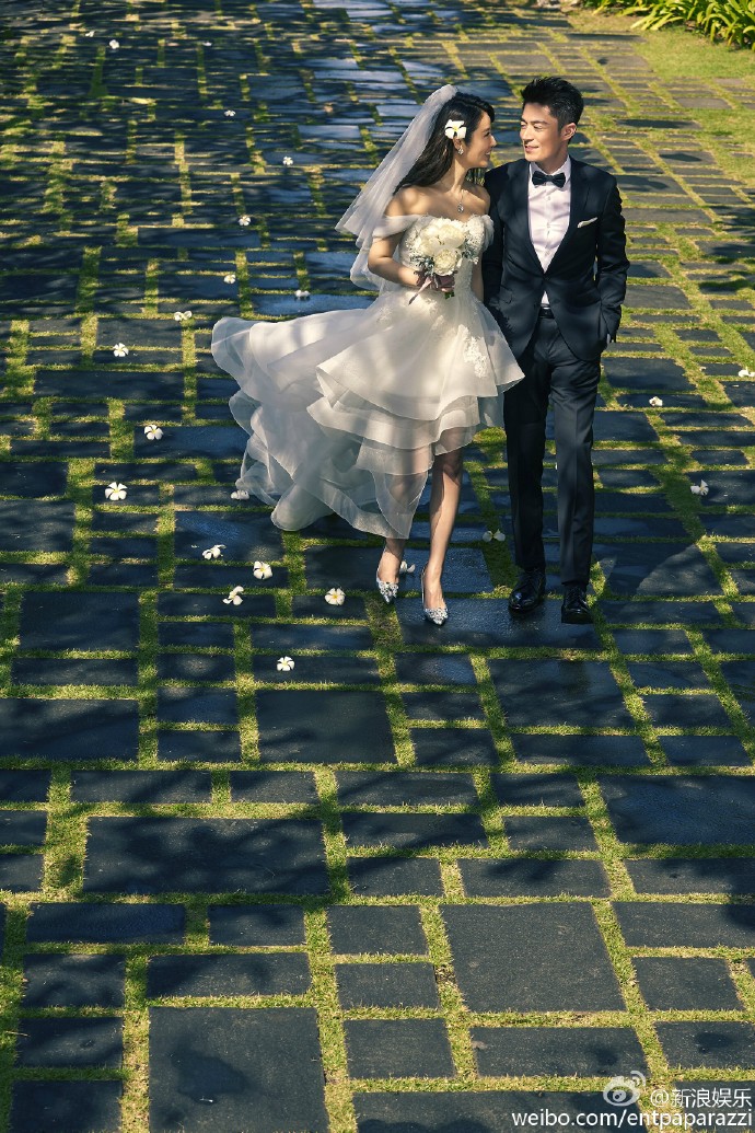 袁弘张歆艺婚纱照图片 浪漫纯真又甜蜜图片