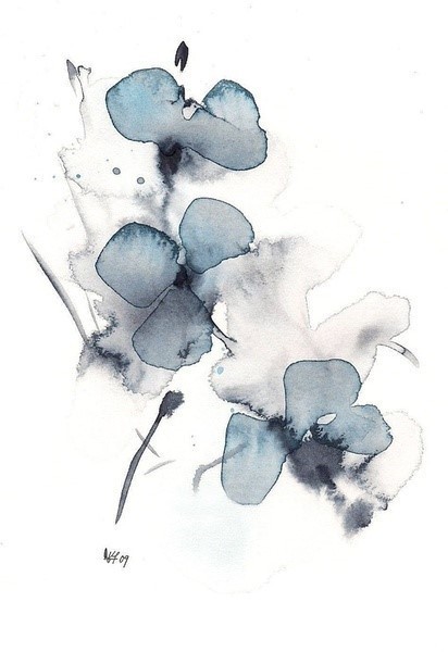 度薇年水彩手绘花环小清新插画图片图片