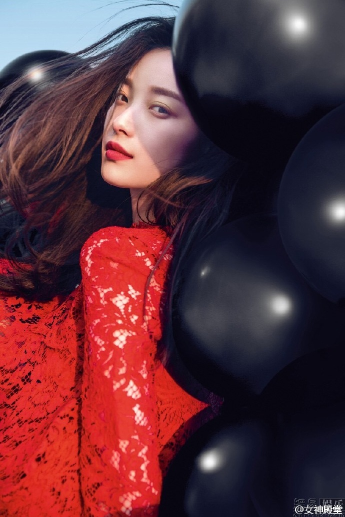 气质女神倪妮红裙性感时尚高清绝美写真图片图片