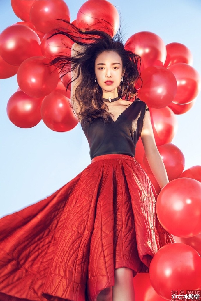 气质女神倪妮红裙性感时尚高清绝美写真图片图片