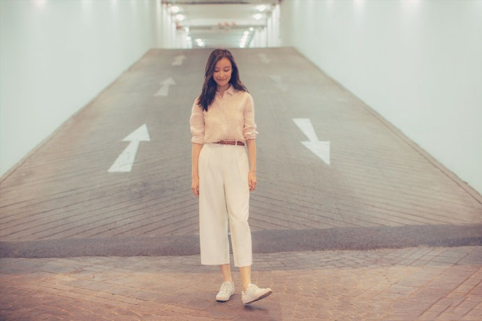 倪妮图片  倪妮清爽可爱街拍图片图片