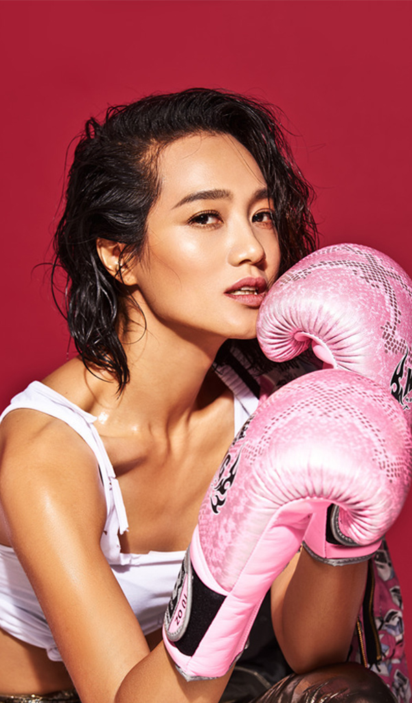 短发美女朱丹拳击运动大片写真图片图片