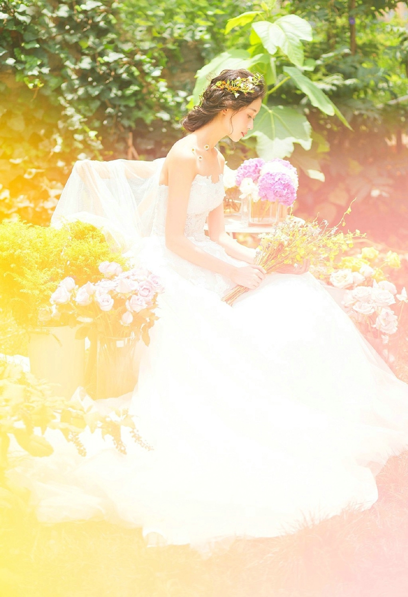 严屹宽杜若溪婚纱写真图片 明星夫妻温馨写真图片图片