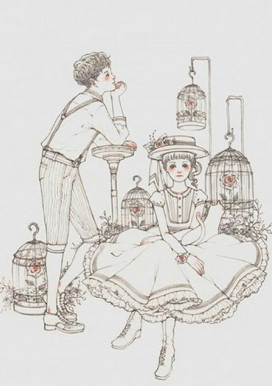 唯美复古女生头像图片图片