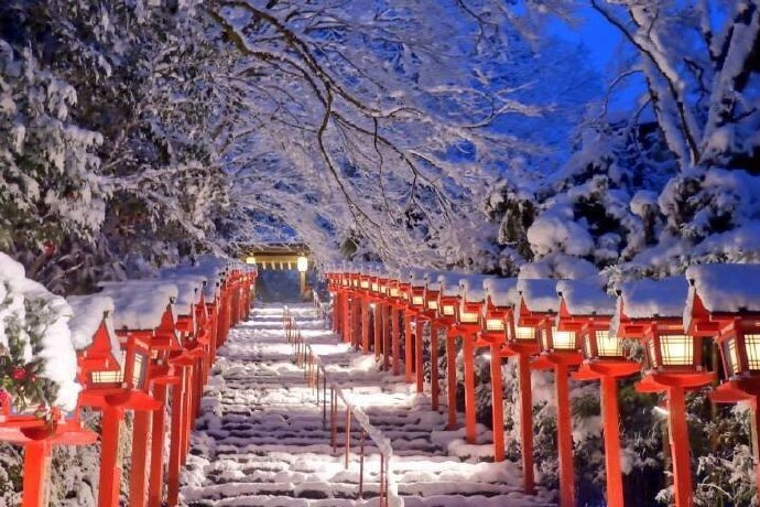 冬日布拉格的雪景唯美摄影图片图片