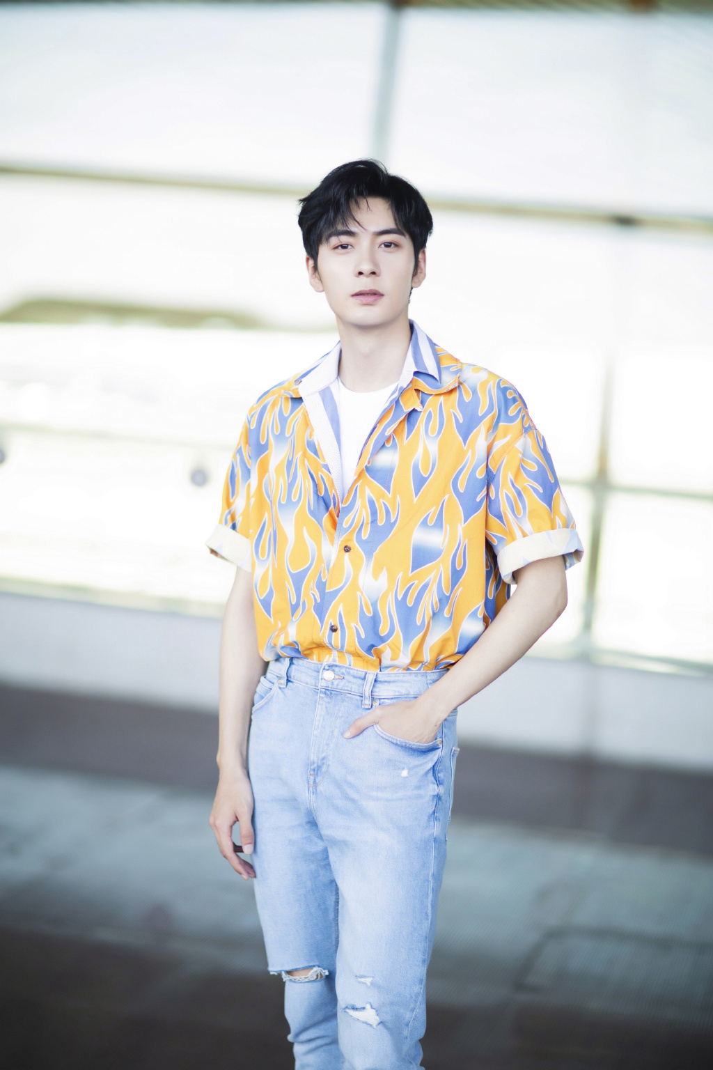 高清北洪湖乌林男星陈星旭休闲衬衫帅气图片图片
