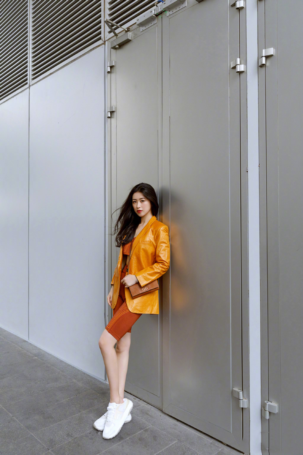 高清北京美女朱珠亮橘色甜酷写真图片图片
