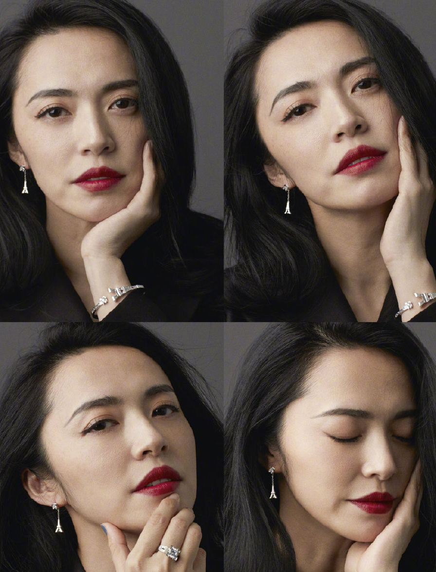 姚晨黑色人鱼高衩裙写真图片图片