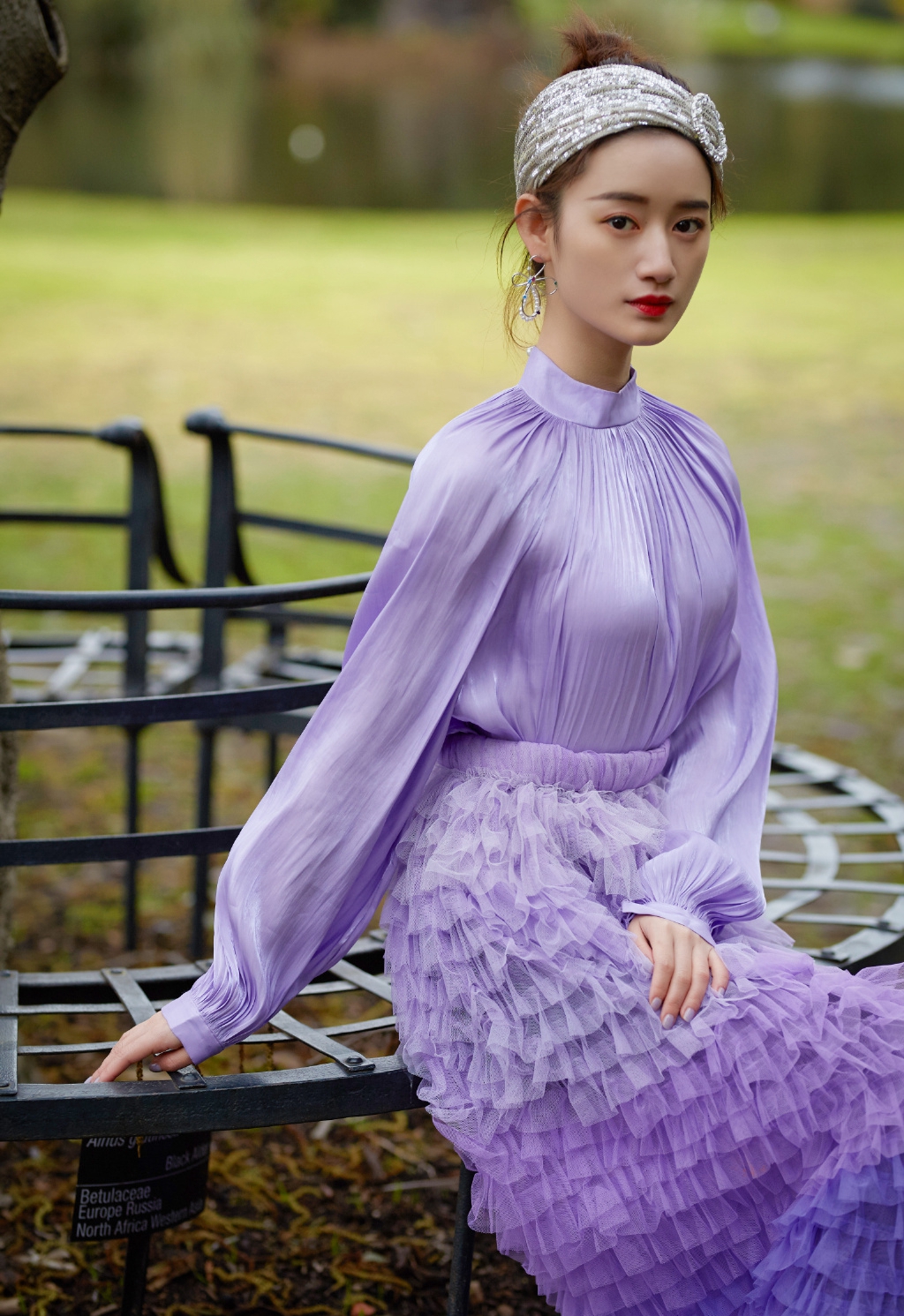 中国内地上海市长宁影视女演员郭晓婷紫色优雅写真图片图片