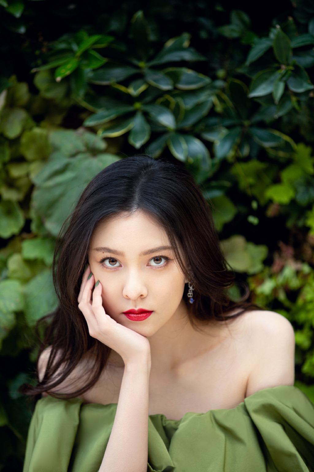 宋妍霏抹茶长裙清新娇艳图片图片