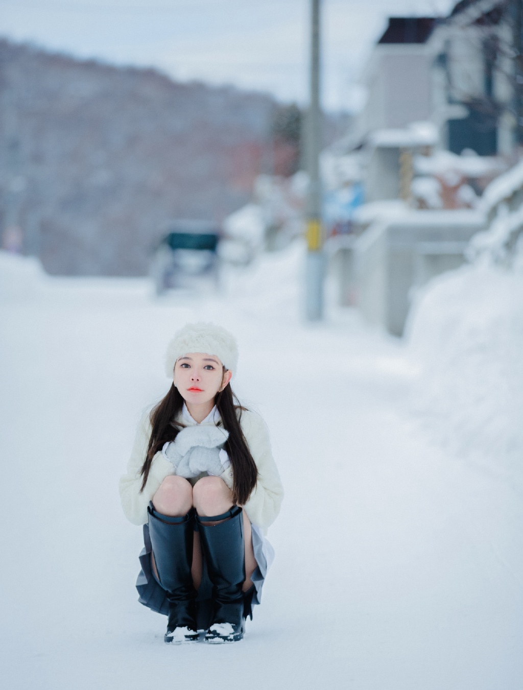 王丽坤清纯靓丽雪景写真图片图片