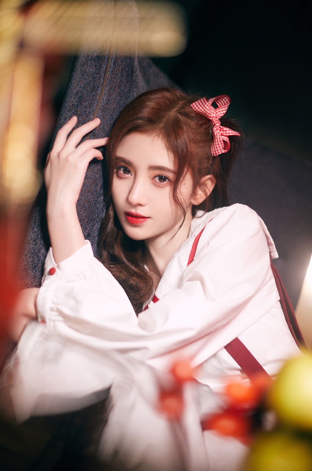 高清鞠婧祎蝴蝶结性感甜美写真图片图片