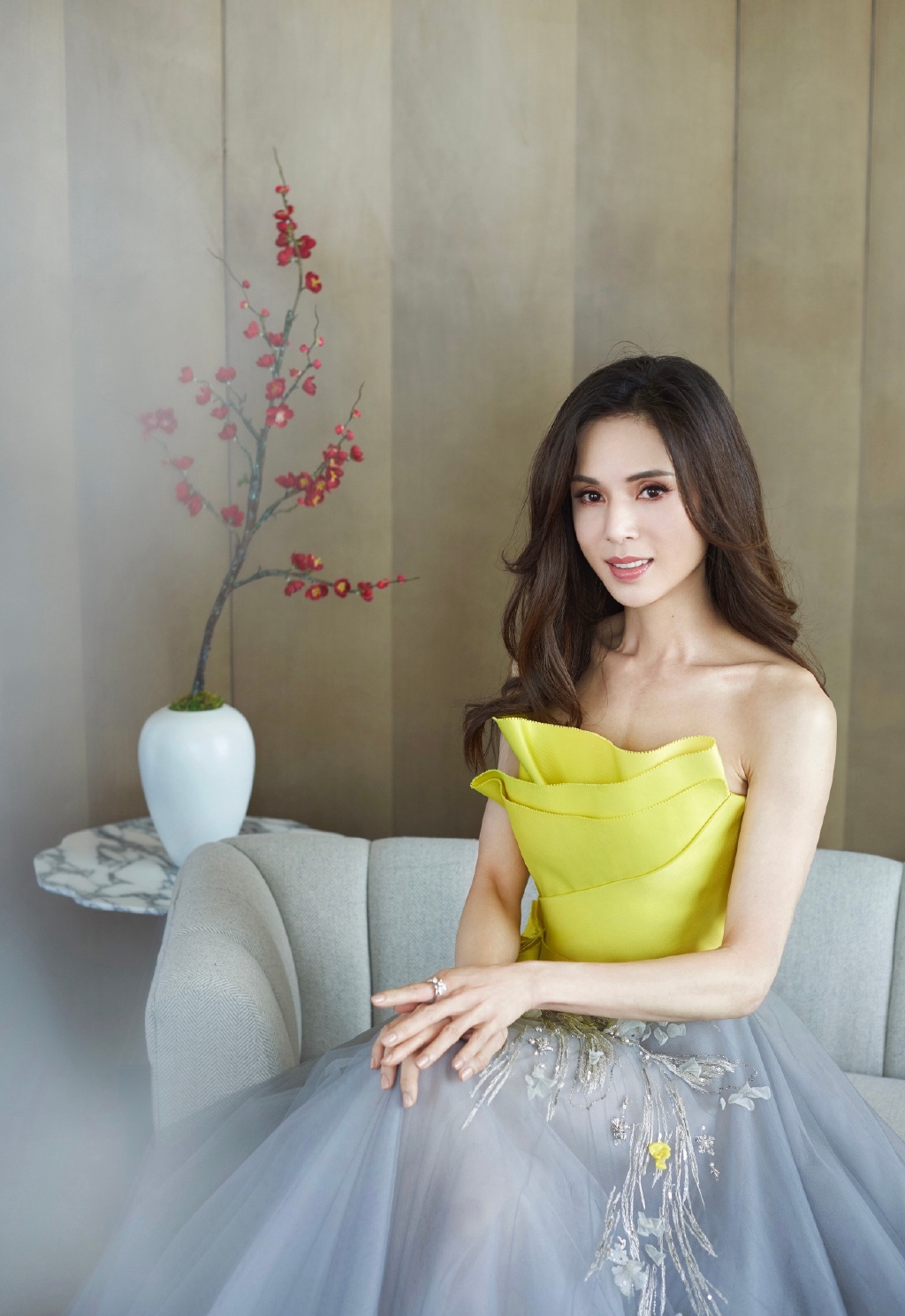 李若彤抹胸裙性感写真图片图片