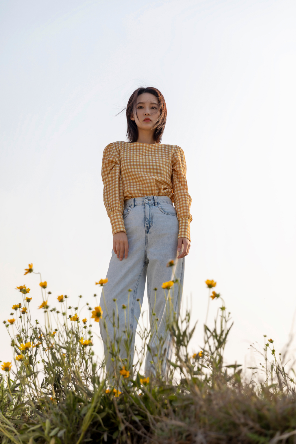 杨幂格子衫性感写真图片图片