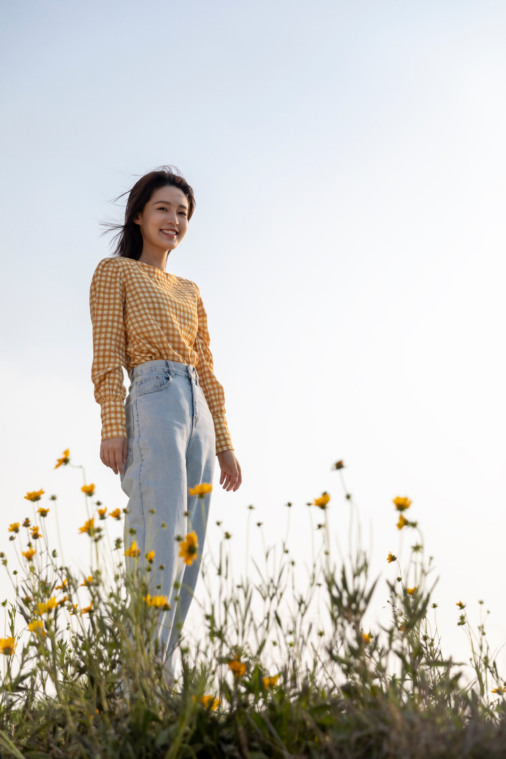 杨幂格子衫性感写真图片图片