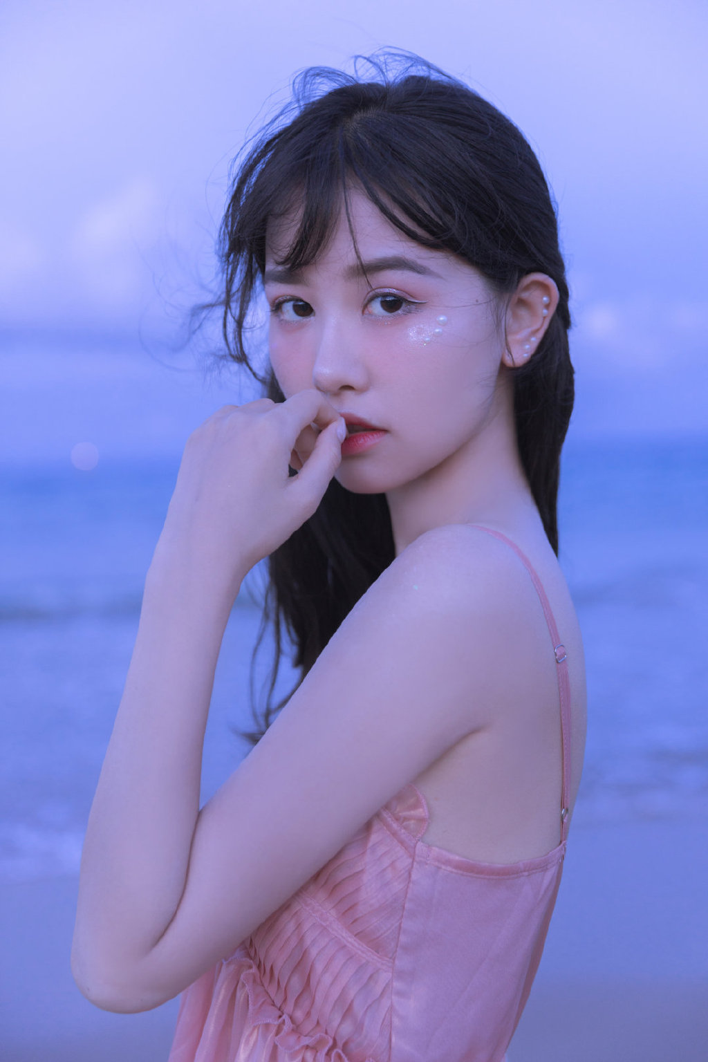高清山东青岛美女李莎旻子星空裙唯美写真图片图片