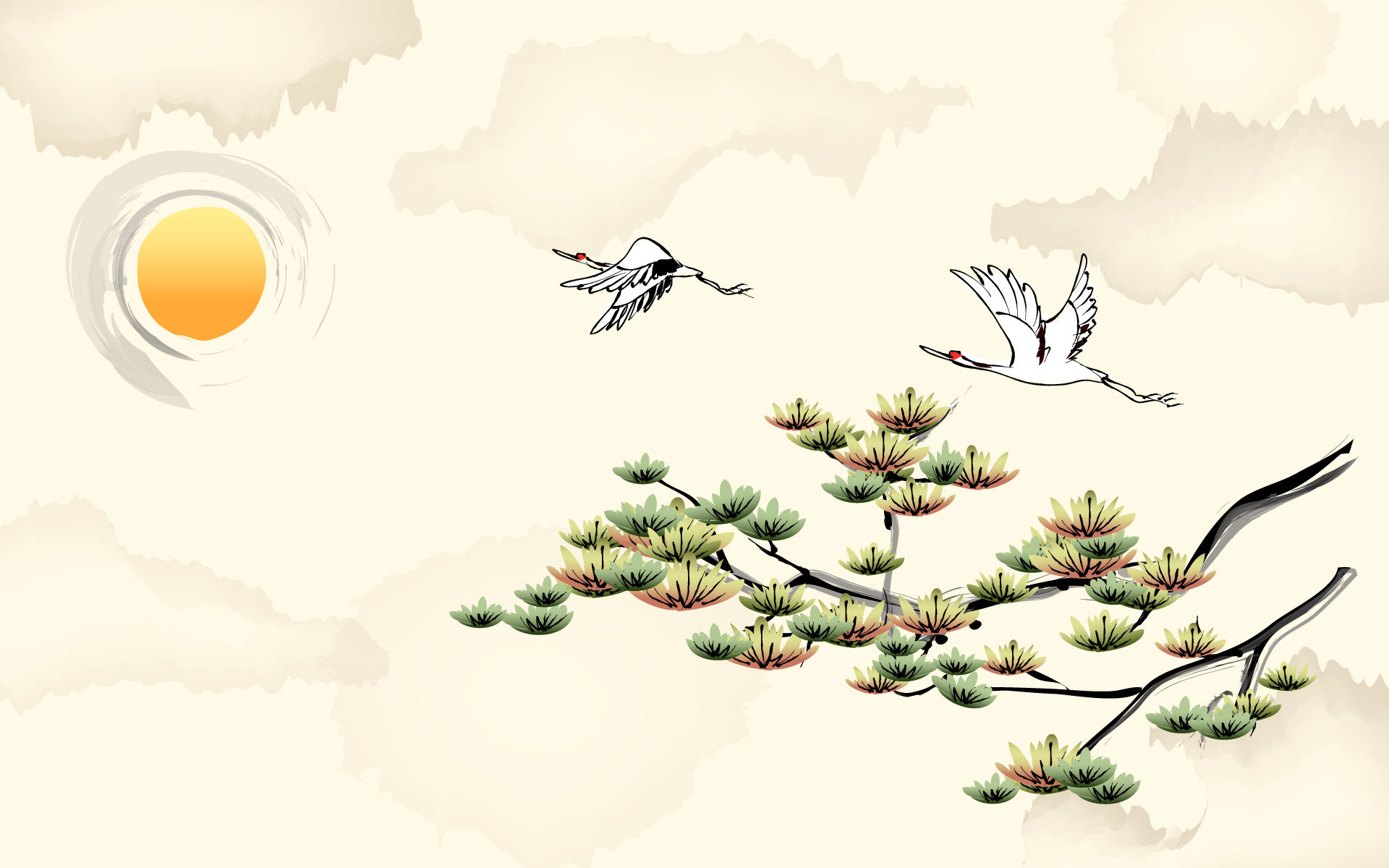 美丽鲜艳的海棠花风景桌面壁纸图片