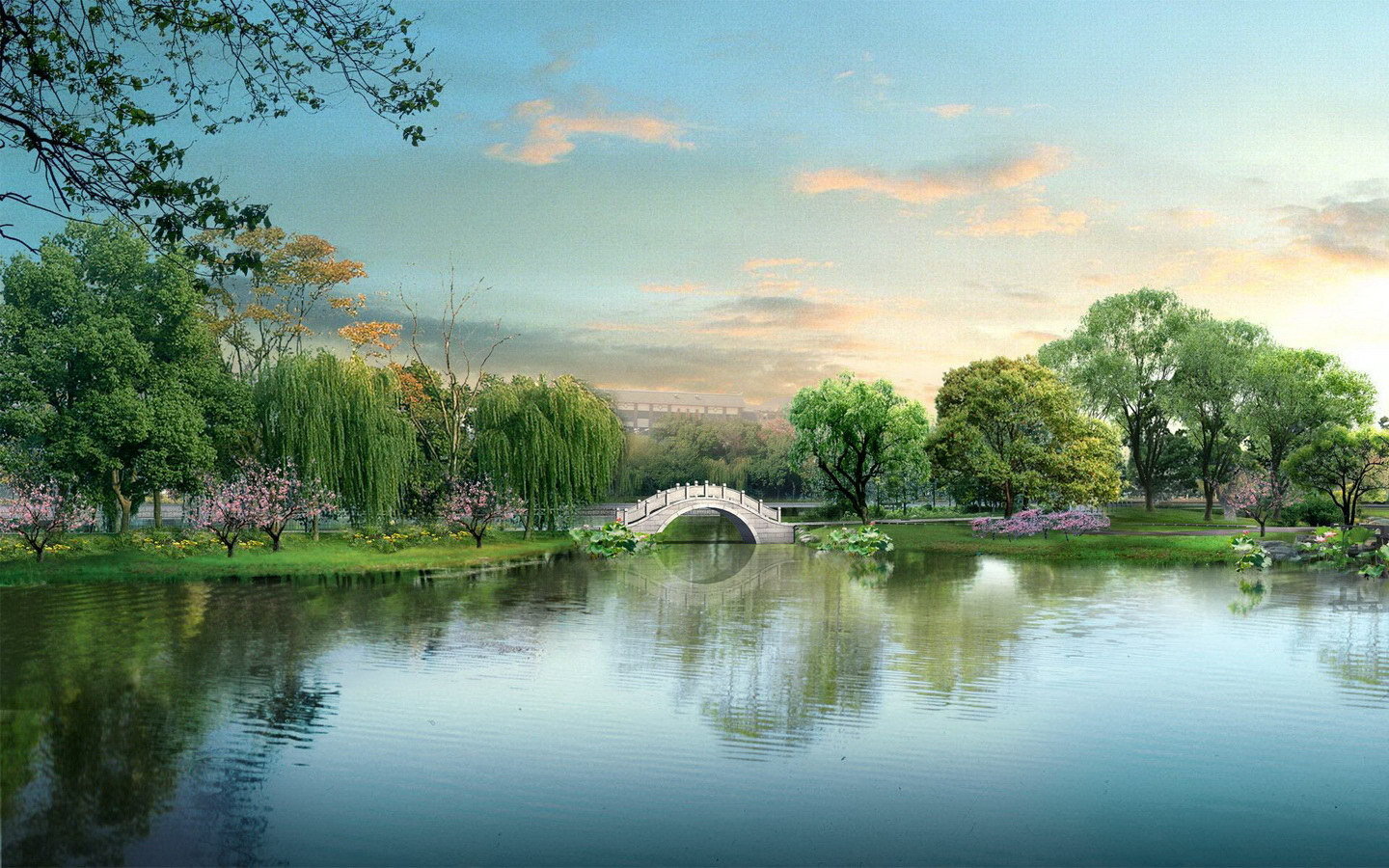 美丽鲜艳的海棠花风景桌面壁纸图片
