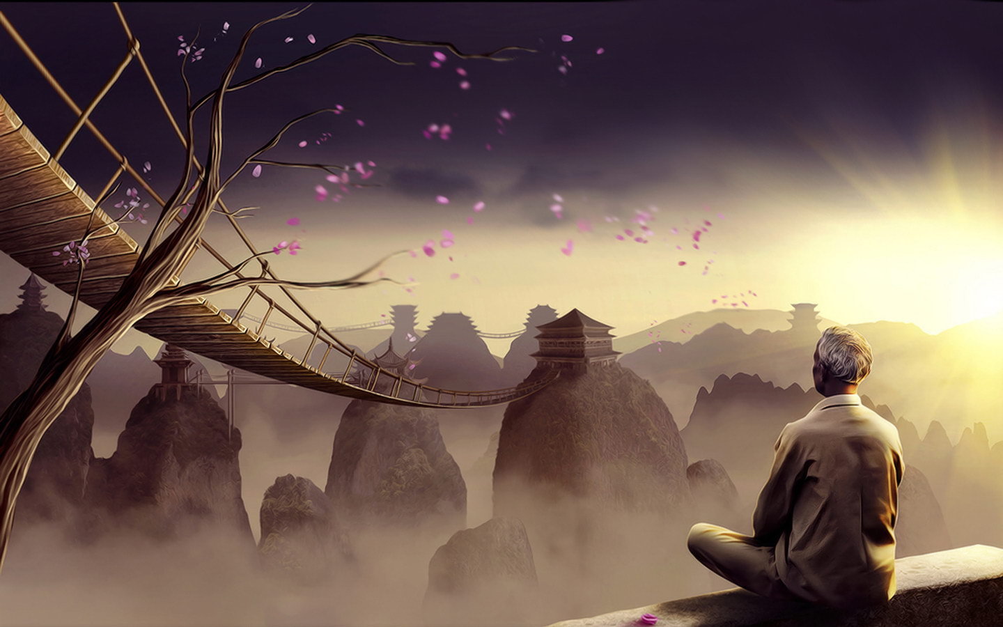 美丽鲜艳的海棠花风景桌面壁纸图片