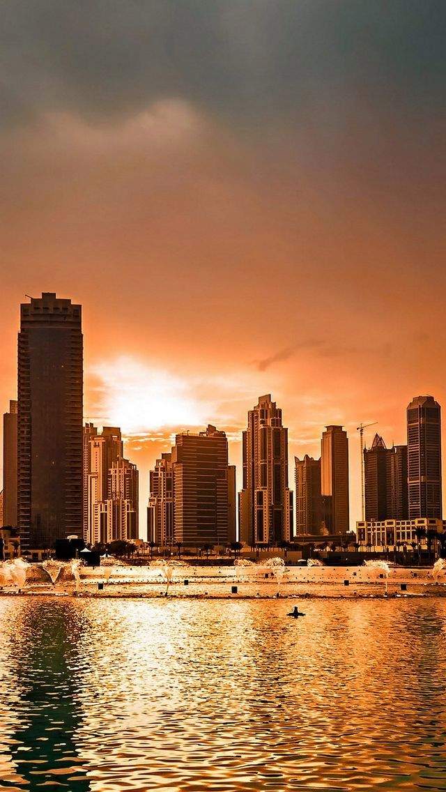 都市唯美绚丽夕阳美景手机壁纸图片