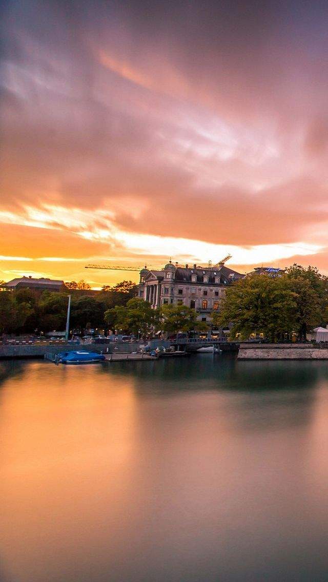 都市唯美绚丽夕阳美景手机壁纸图片