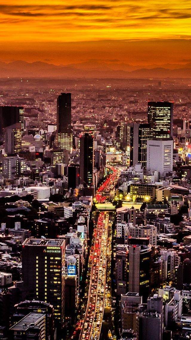 都市唯美绚丽夕阳美景手机壁纸图片