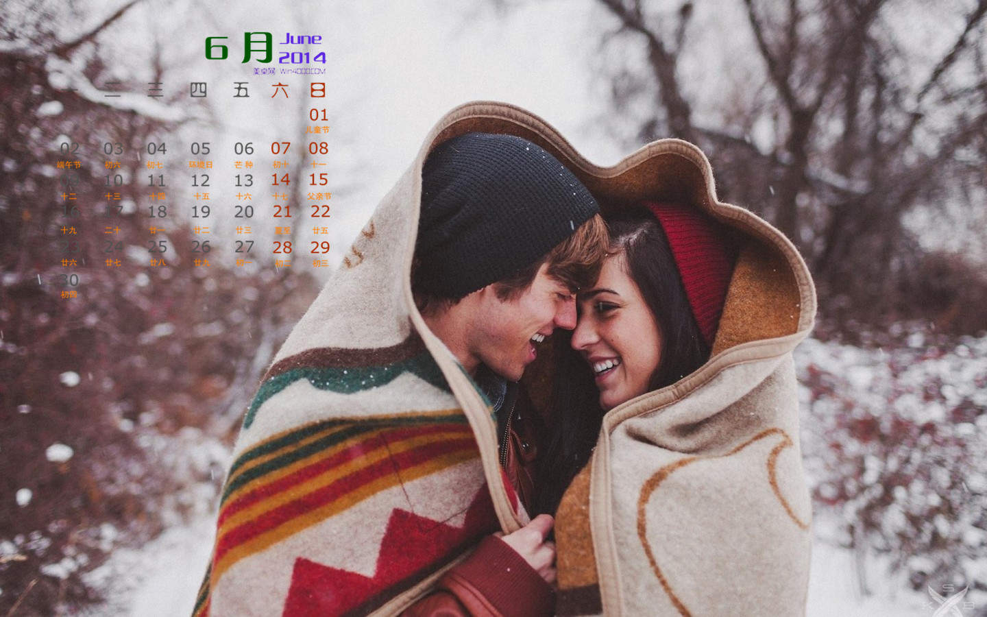 甜蜜情侣手绘插画高清手机壁纸图片