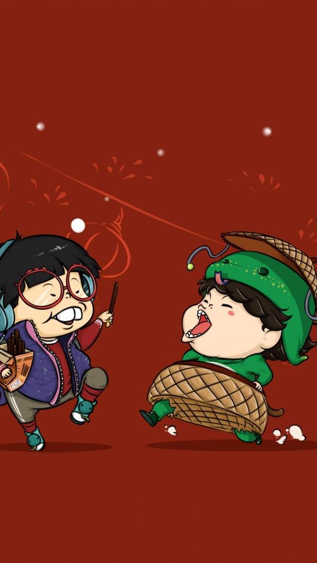 超可爱卡通图案手绘高清手机壁纸图片