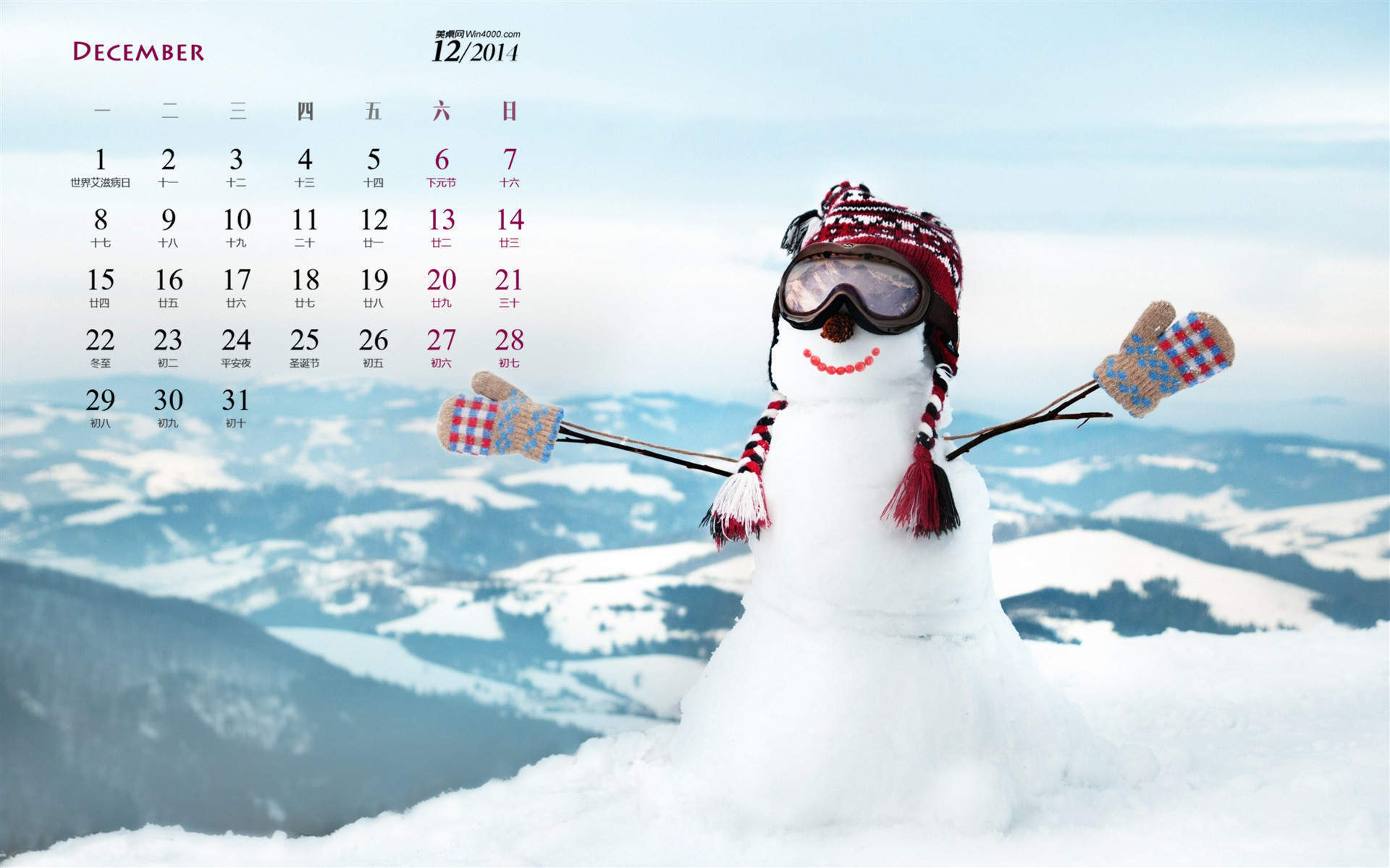 冬季可爱雪人图片手机壁纸图片