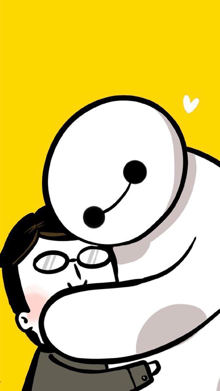 大白手机壁纸 卡通机器人大白创意iphone6手机壁纸下载图片