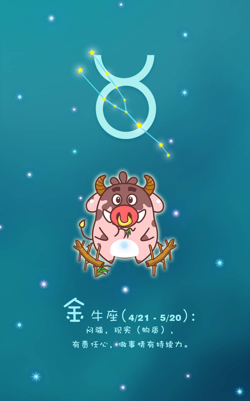 小猪滚滚星座系列可爱表情图片搭配12星座文字高清手机壁纸下载12P图片