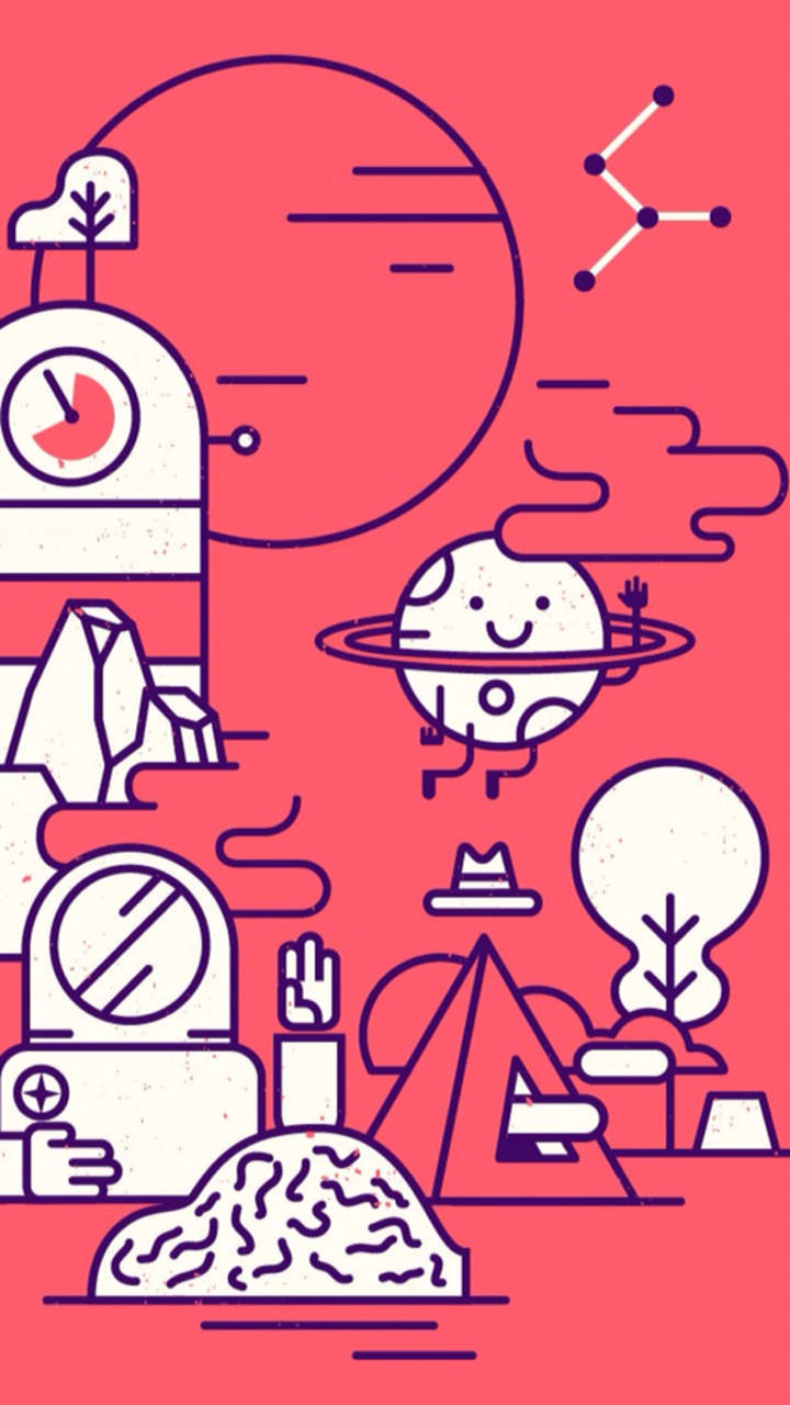 超可爱卡通图案手绘高清手机壁纸图片