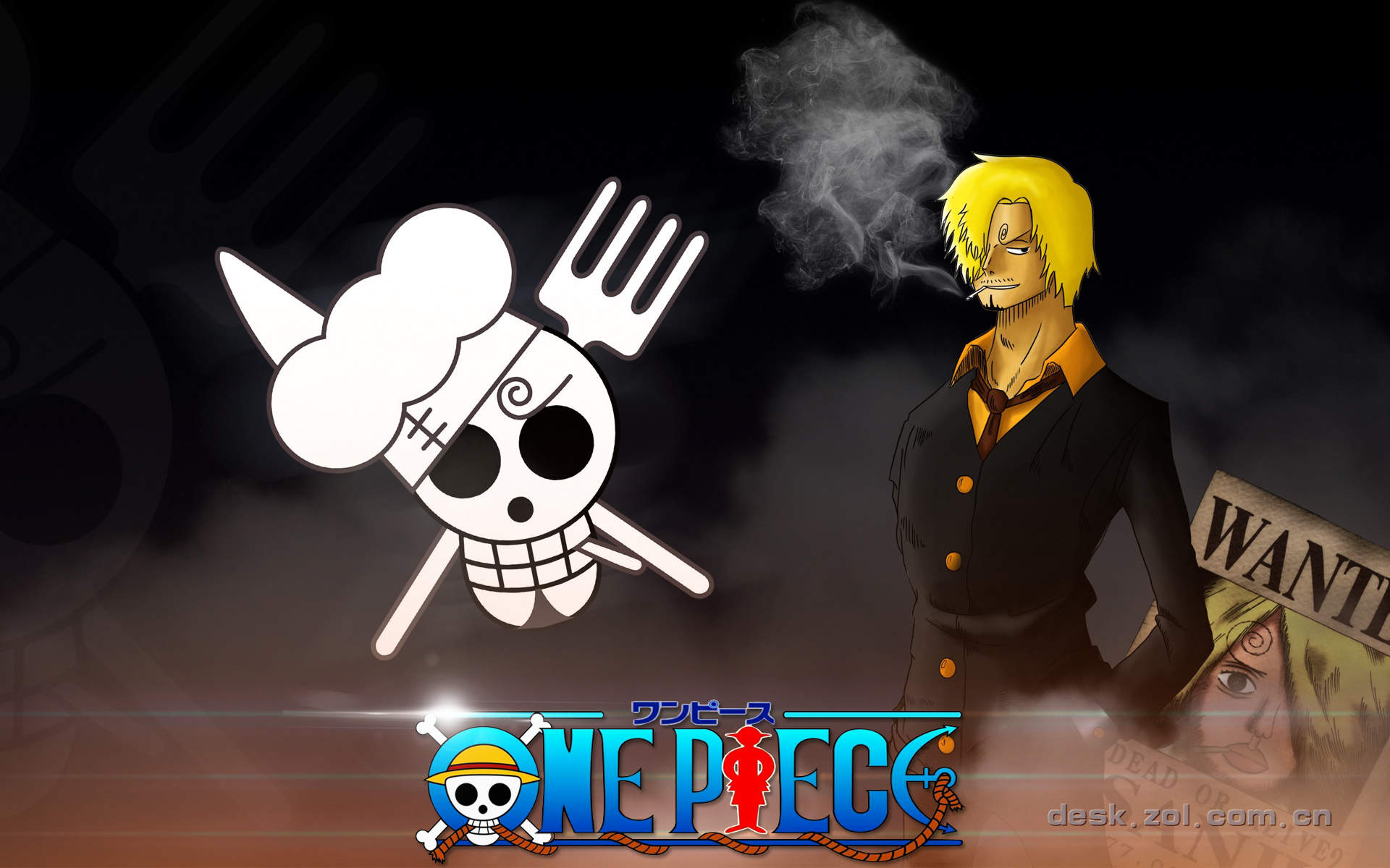 海贼王黑足山治高清手机壁纸图片