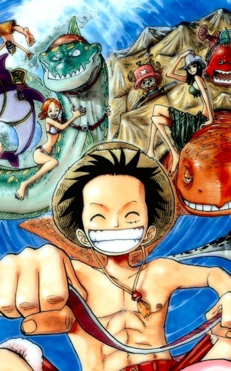 《海贼王》黑白手绘高清手机壁纸图片