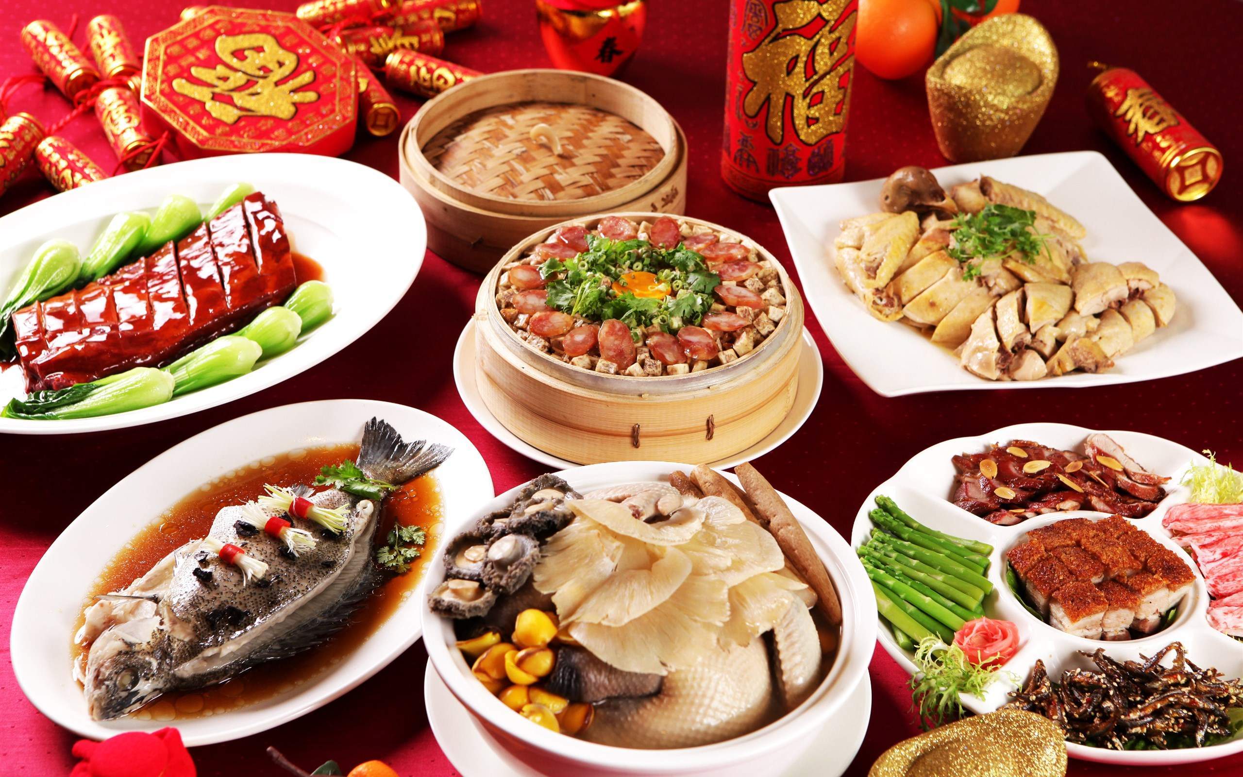 2016猴年春节年夜饭高清壁纸图片